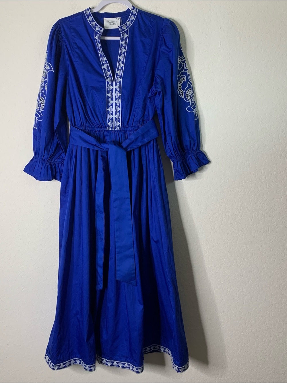 Hyacinth House Dowling long sleeve belted Midi Dress L